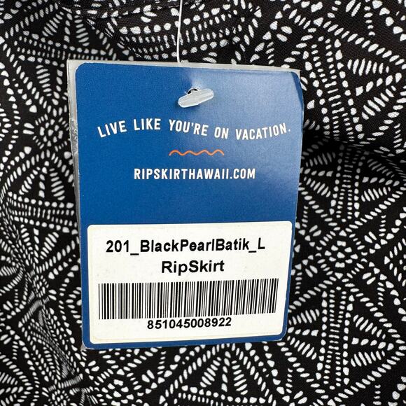 NEW RipSkirt Hawaii Women's Wrap Skirt in Black Pearl Batik Length 2 Size Large - Picture 12 of 14